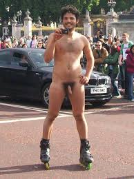He seems happy to be a naked man on High Street