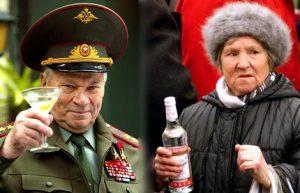 Russians and vodka.